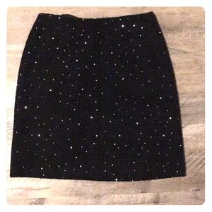 Ann Taylor Black Sequin Skirt